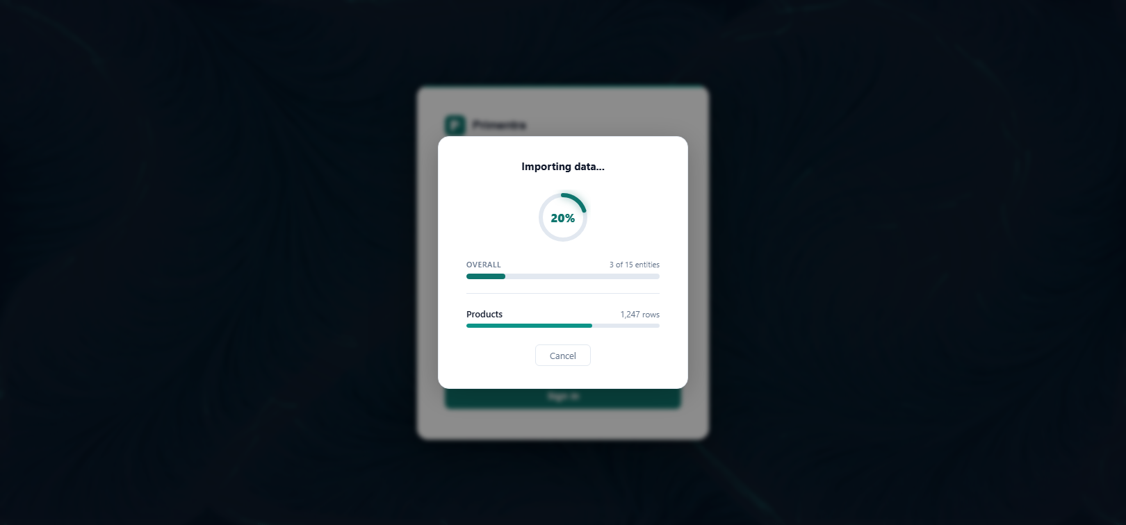 Import progress overview
